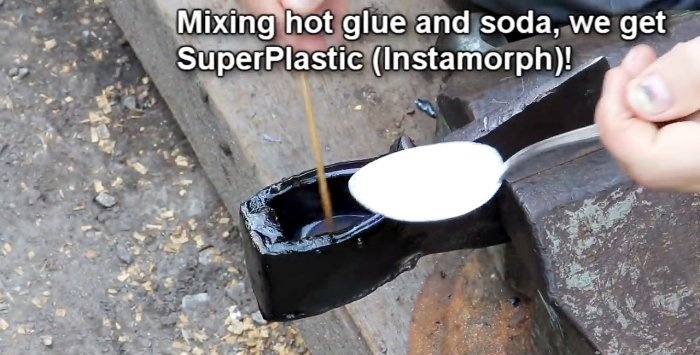 How to restore an ax handle using hot glue