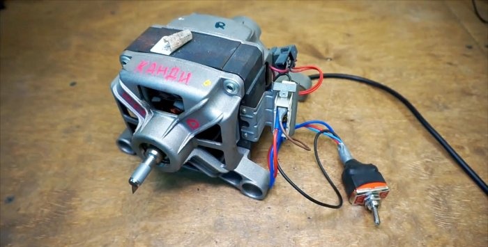 Connecting the washing machine motor, introducing reverse and speed control
