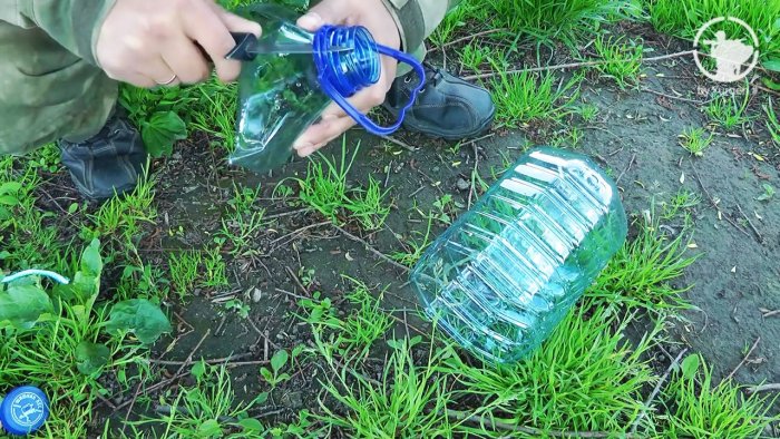 Cómo pescar con una botella de plástico.