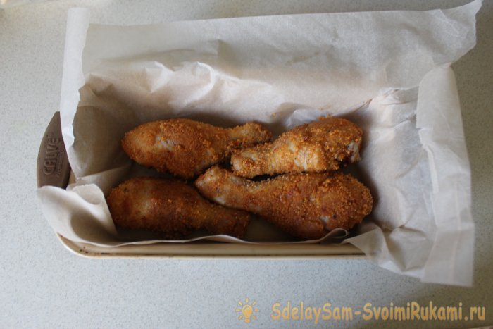 Pernas de frango empanadas crocantes Igual ao KFC