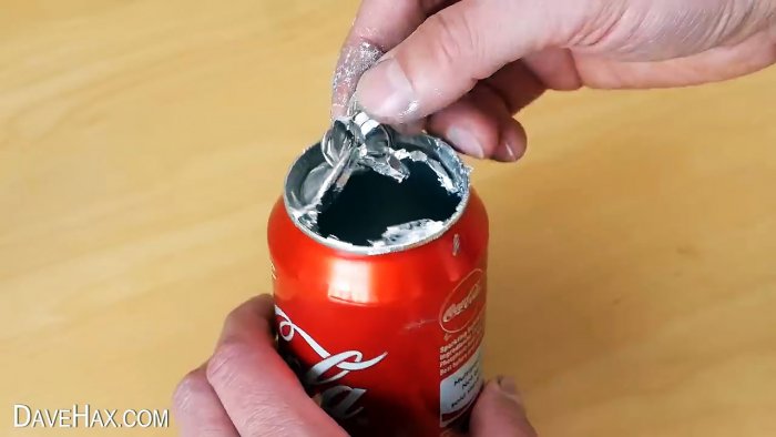 How to pierce an aluminum can with your finger
