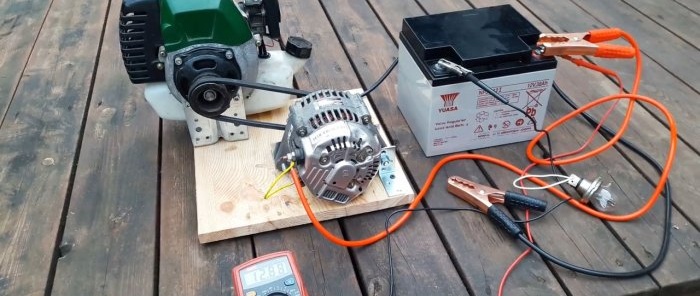 A simple do-it-yourself gasoline generator made from available parts