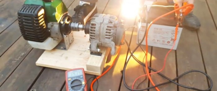 A simple do-it-yourself gasoline generator made from available parts
