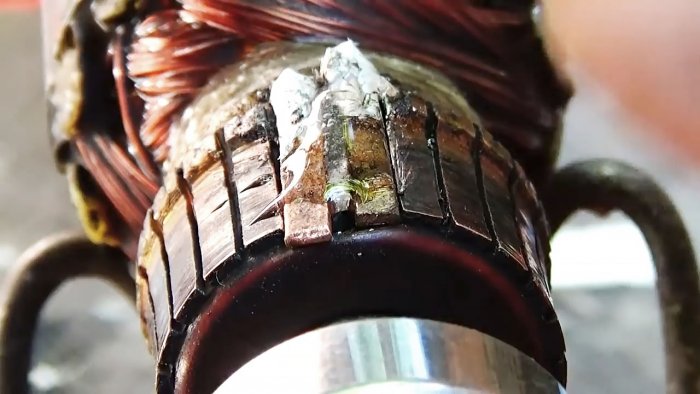Pemulihan plat komutator angker motor elektrik dengan sendiri