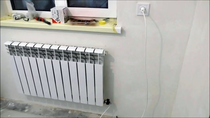 Kā savienot alumīnija radiatoru ar sildelementu