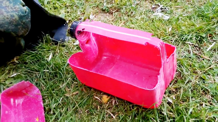 Great tool box made from a plastic canister