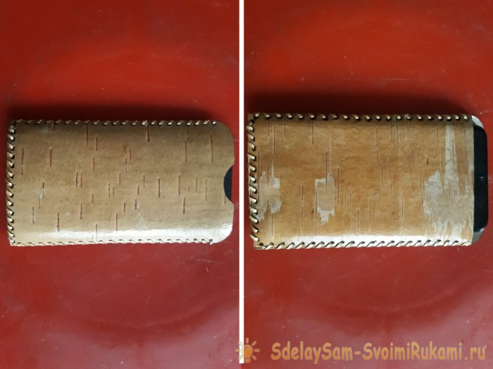 Sarung telefon kulit kayu birch DIY