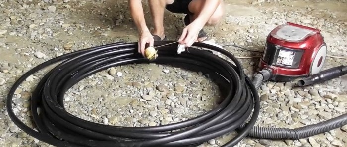 Bir kabloyu PVC boru veya oluk içinden hızlı ve kolay bir şekilde çekme