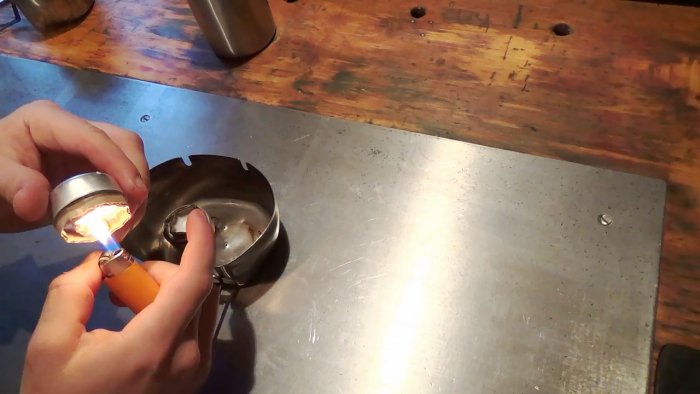 Turning a tealight into a camping candle