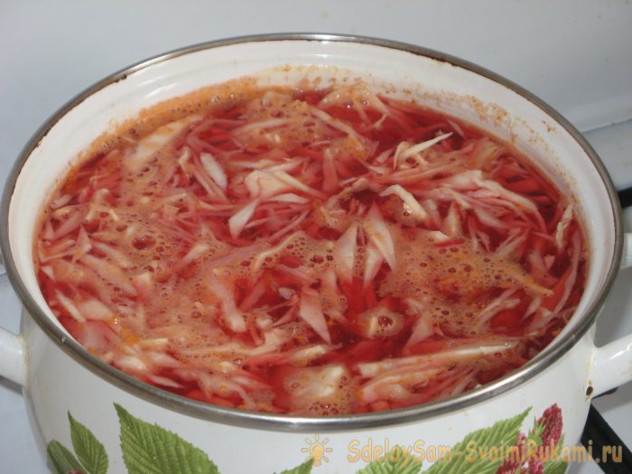 Quick, light and tasty borscht with mushrooms without frying