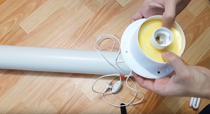 Kā no PVC caurules izgatavot vienkāršu lampu