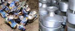 Fundição de pratos em latas de alumínio