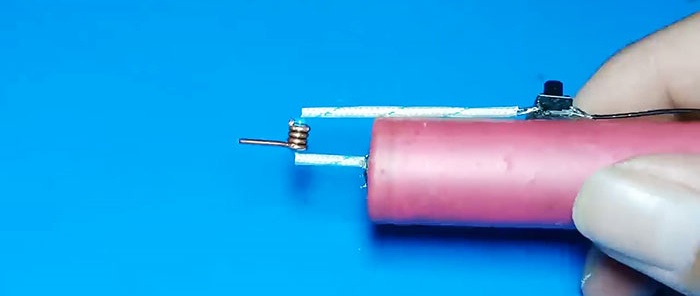 Cordless soldering iron made from a resistor