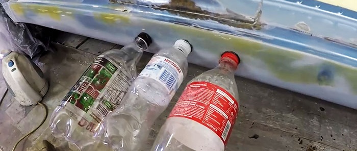 Iespiedumu noņemšana, izmantojot plastmasas pudeli