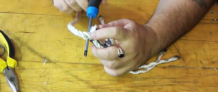 How to braid a rope without a knot into a loop or for attaching a thimble