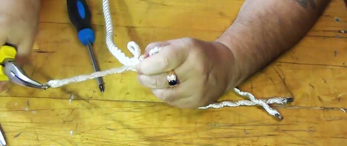 How to braid a rope without a knot into a loop or for attaching a thimble