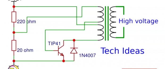 Selbstgebauter Transformator von 6 V auf 30.000 V