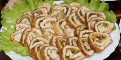 Chicken roll with cheese for the holiday