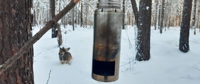 Hoe maak je een campingsamovar van oude thermosflessen