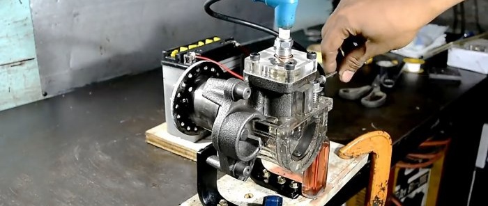 How to make a gasoline engine from a refrigerator compressor