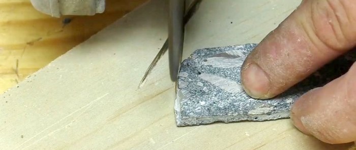 DIY concrete knife handle