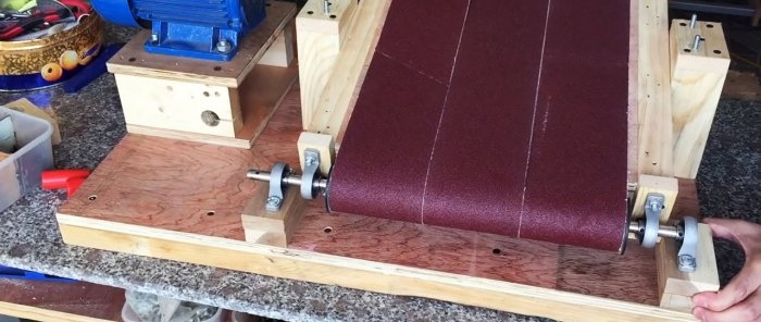 Homemade drum sanding and calibrating machine for wood