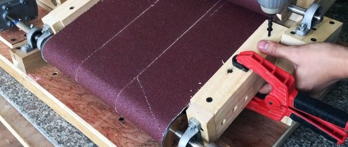 Homemade drum sanding and calibrating machine for wood