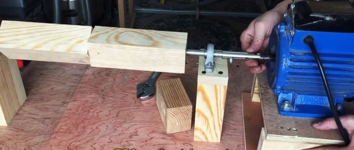 Hemgjord trumslipning och kalibreringsmaskin för trä