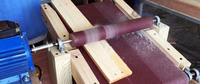 Hemgjord trumslipning och kalibreringsmaskin för trä