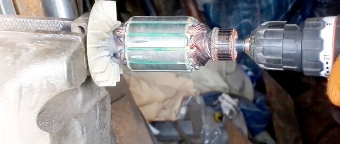 Cum să șlefuiți un comutator de armătură a unei scule electrice fără strung
