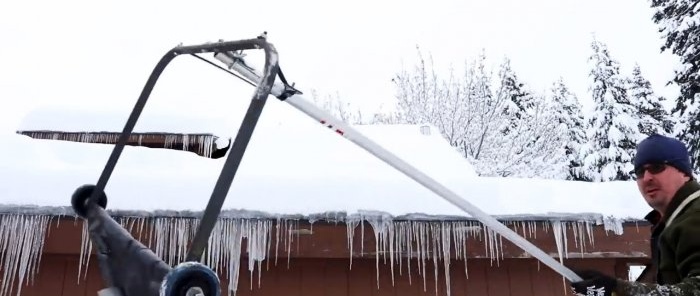 Hvordan man laver en enhed til at fjerne sne fra et tag
