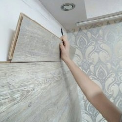 Laying laminate on the wall