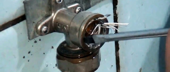 How to unscrew a broken eccentric on a faucet