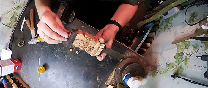 How to make a knife handle from bottle caps