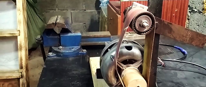 The simplest grinder without a lathe from a washing machine engine