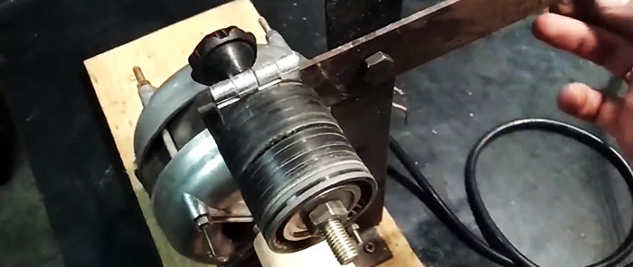 The simplest grinder without a lathe from a washing machine engine