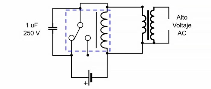 Come realizzare un semplice convertitore ad alta tensione da una bobina di accensione e un relè