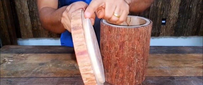 Hoe maak je een broodtrommel van een stuk hout?