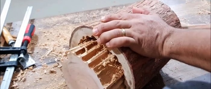 Cách làm hộp bánh mì từ một khúc gỗ