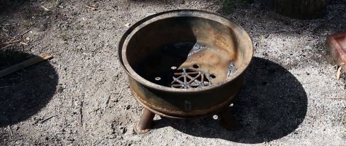 Cómo hacer un fogón con una llanta vieja