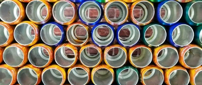 How to assemble a solar collector for heating from aluminum cans