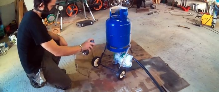 Hogyan készítsünk homokfúvót egy kis gázpalackból