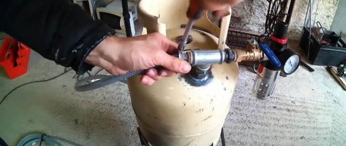 איך להכין מתז חול מבלון גז קטן