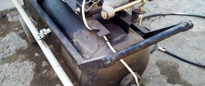 Luftkompressor fra en ZIL enhed og en vaskemaskinemotor