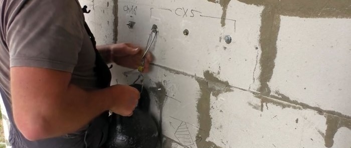 Aling mga fastener ang pipiliin para sa foamed aerated concrete Homemade anchor