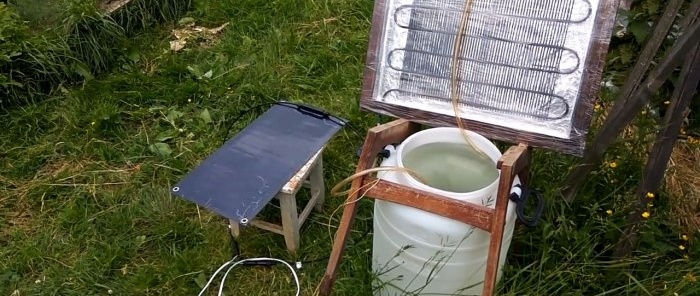 Hoe maak je een zonnecollector voor het verwarmen van water in een landhuis