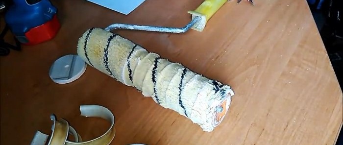 How to make a textured roller to imitate bamboo using putty
