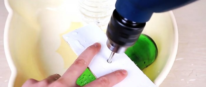 How to pierce a glass bottle with a nail