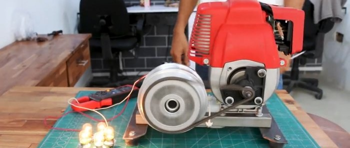 Cara membuat penjana elektrik kecil dari Segway dan motor trimmer