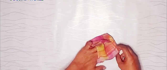 Hogyan készítsünk fejpántot zsebkendőből varrás nélkül 1 perc alatt